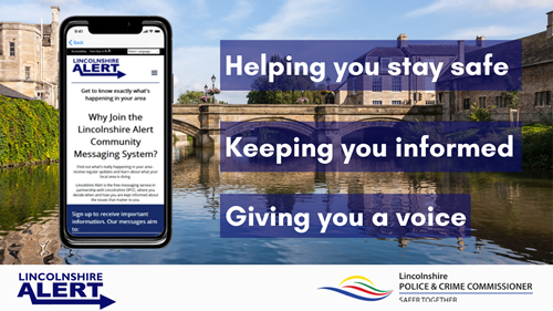 Image of a river with text overlay reading 'Helping you stay safe, keeping you informed, giving you a voice'